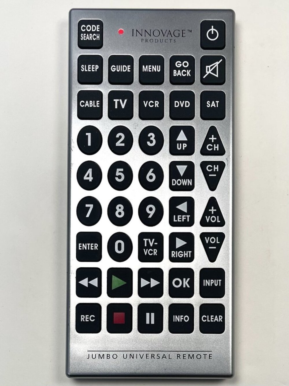 INNOVAGE PRODUCTS 11"x5" Jumbo UNIVERSAL REMOTE Control BIG Easy To Read Buttons